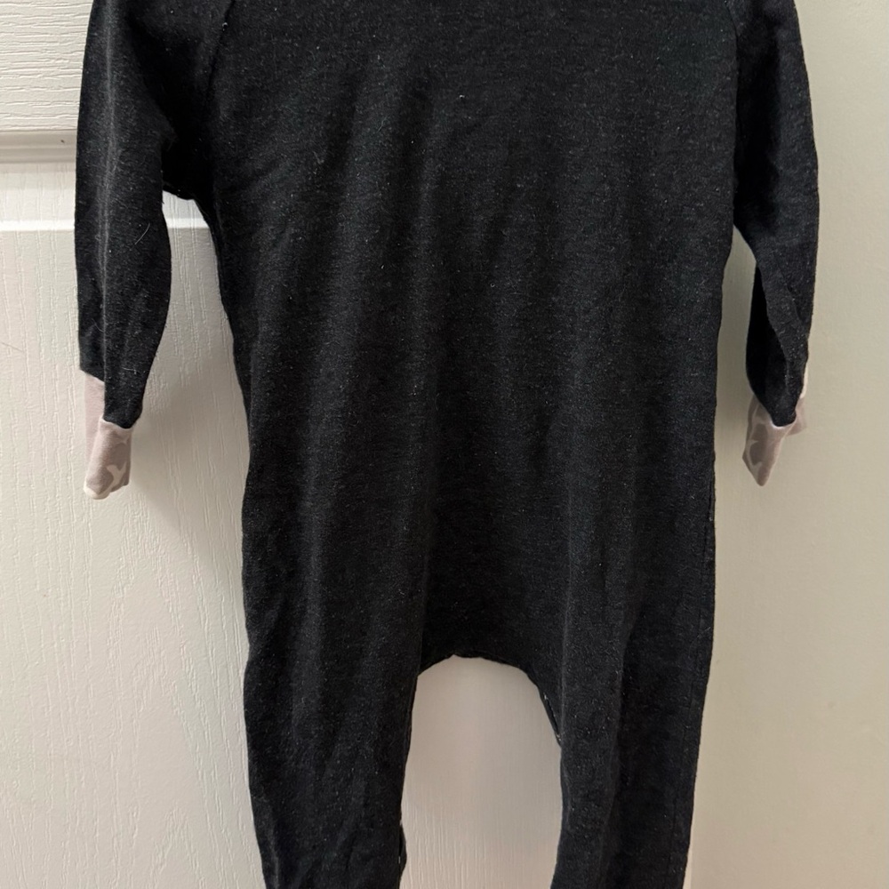 Charcoal Long Sleeve Hooded Onesie